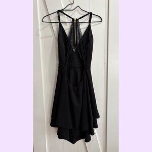 Black Mini Dress with Lace Back Detail
